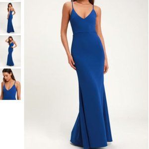 NWT Infinite Glory Royal Blue Maxi Dress